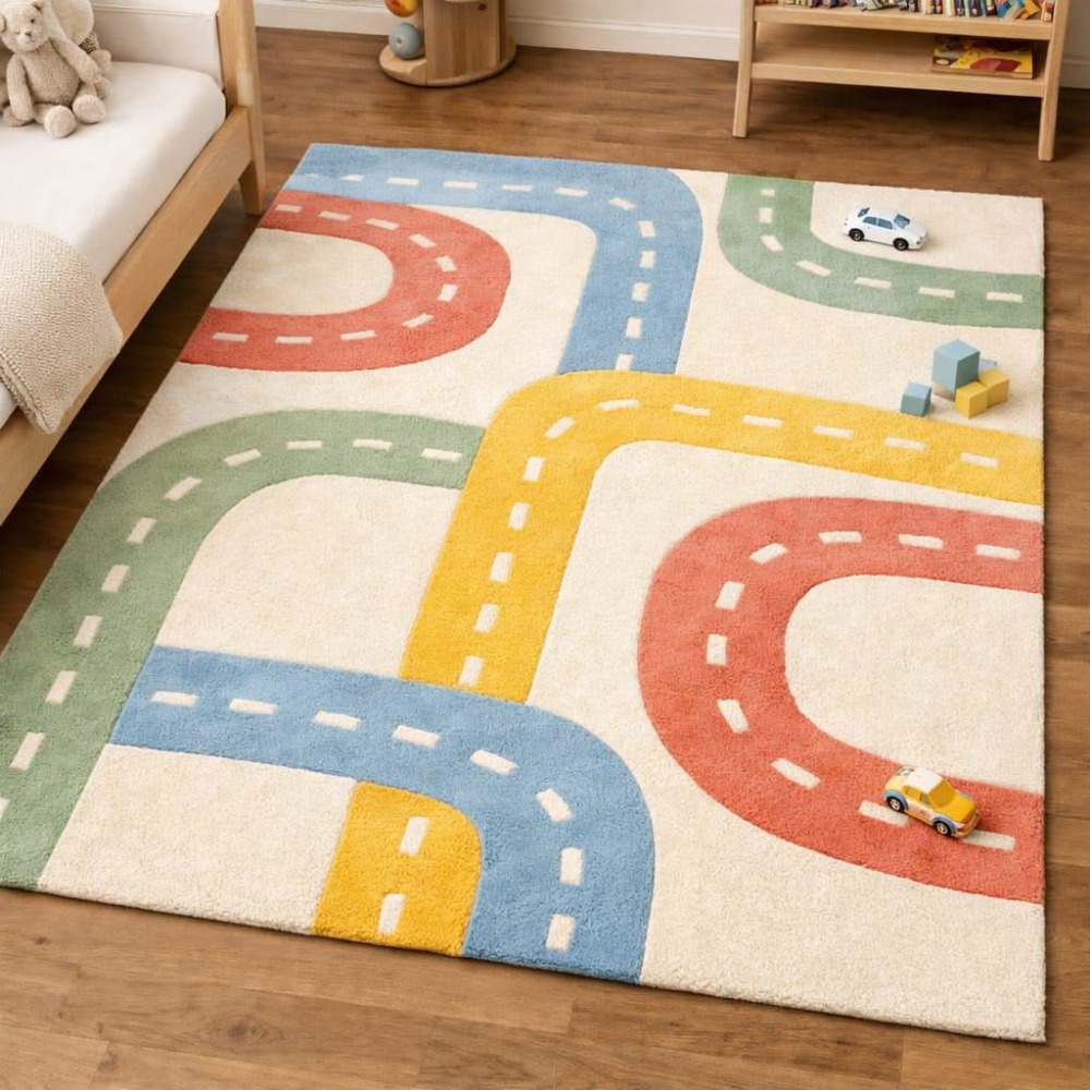 Commercial Road Printing - Tappeto per Soggiorno Multicolore con Motivo